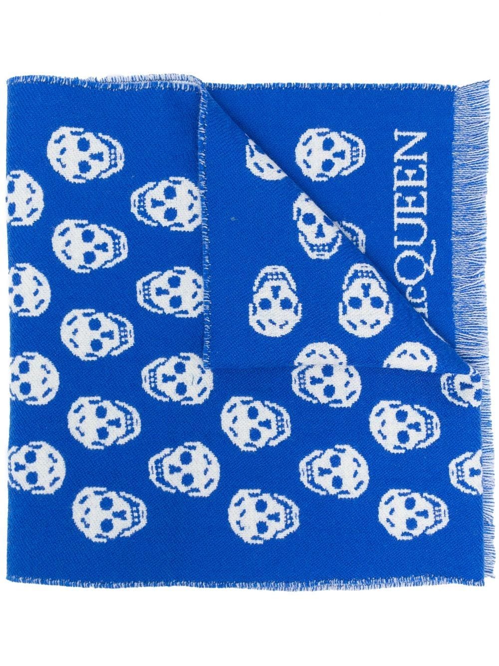 Alexander McQueen Schal mit Totenkopf-Print - Blau von Alexander McQueen