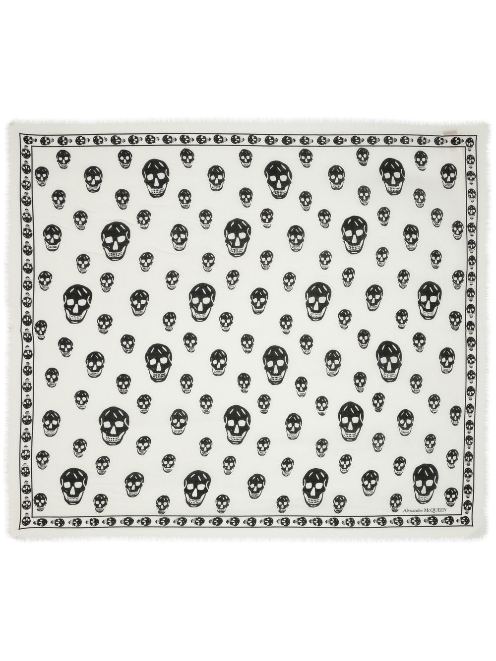 Alexander McQueen Schal mit Totenkopf-Print - Weiß von Alexander McQueen