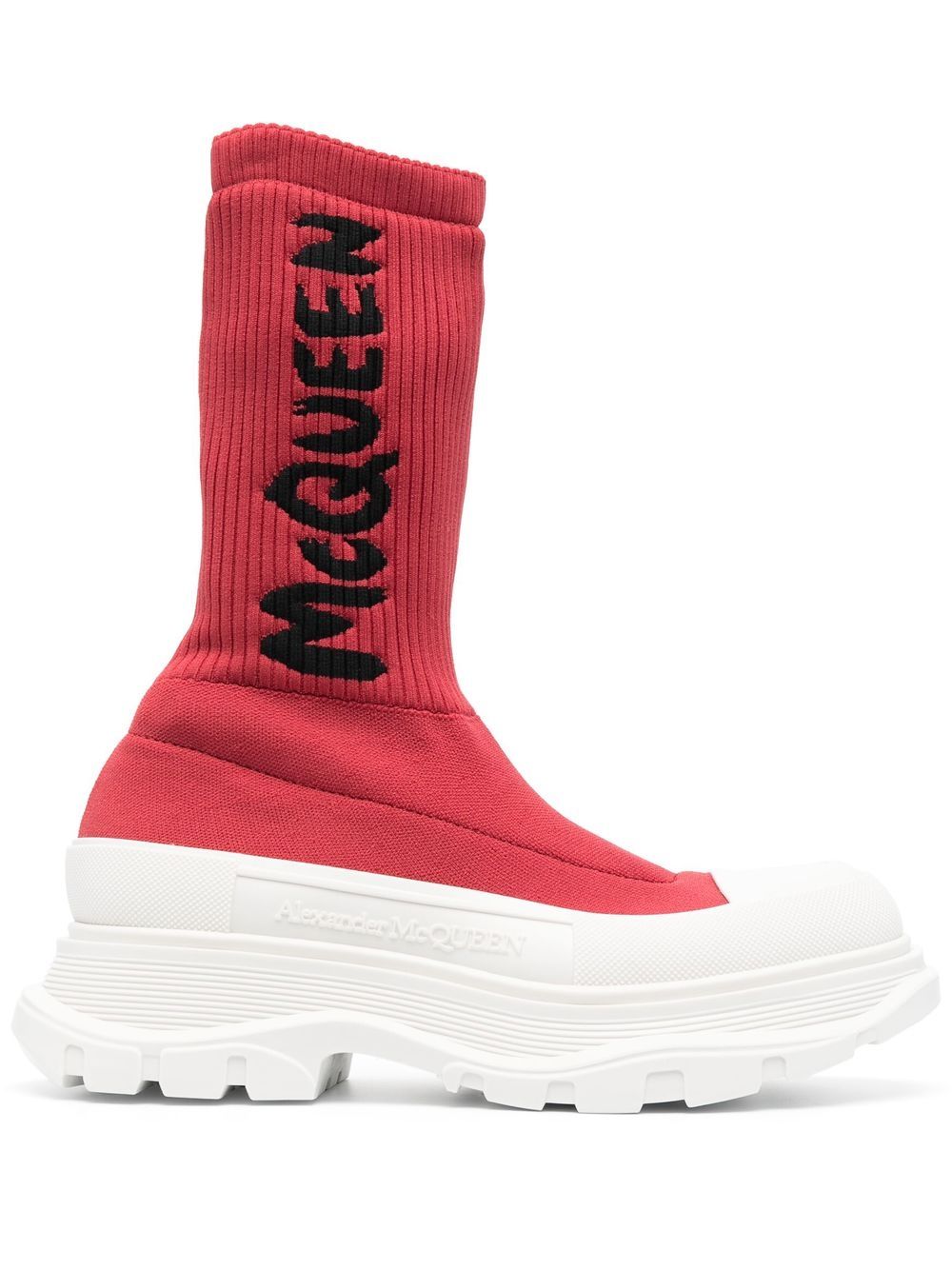 Alexander McQueen Sock-Boots mit Logo - Rot von Alexander McQueen