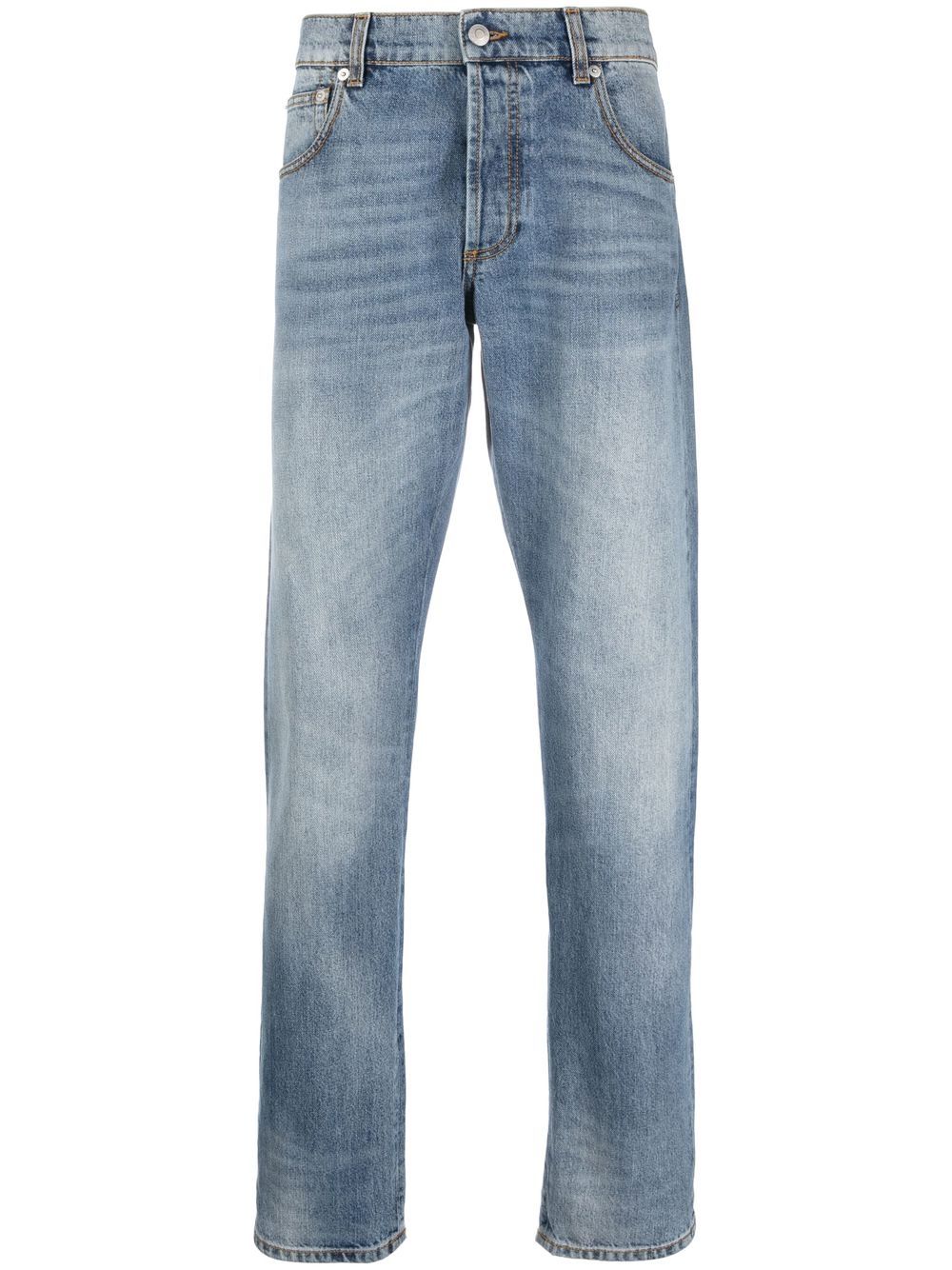 Alexander McQueen Gerade Jeans mit Stone-Wash-Effekt - Blau von Alexander McQueen