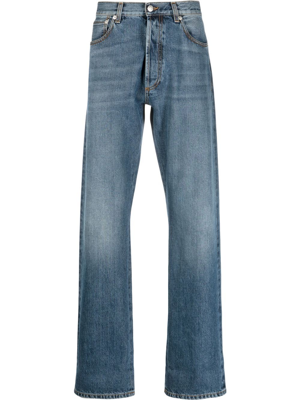Alexander McQueen Straight-Leg-Jeans mit Umschlag - Blau von Alexander McQueen