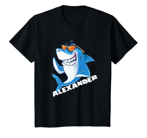 Kinder Hai Name Alexander Geschenk Jungen T-Shirt von Alexander Shark Gifts