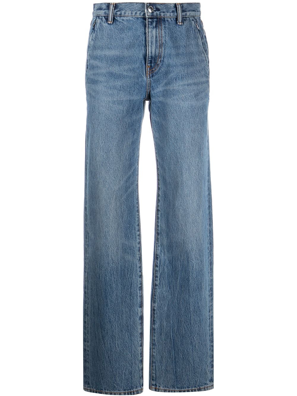 Alexander Wang Gerade Jeans mit Logo-Patch - Blau von Alexander Wang