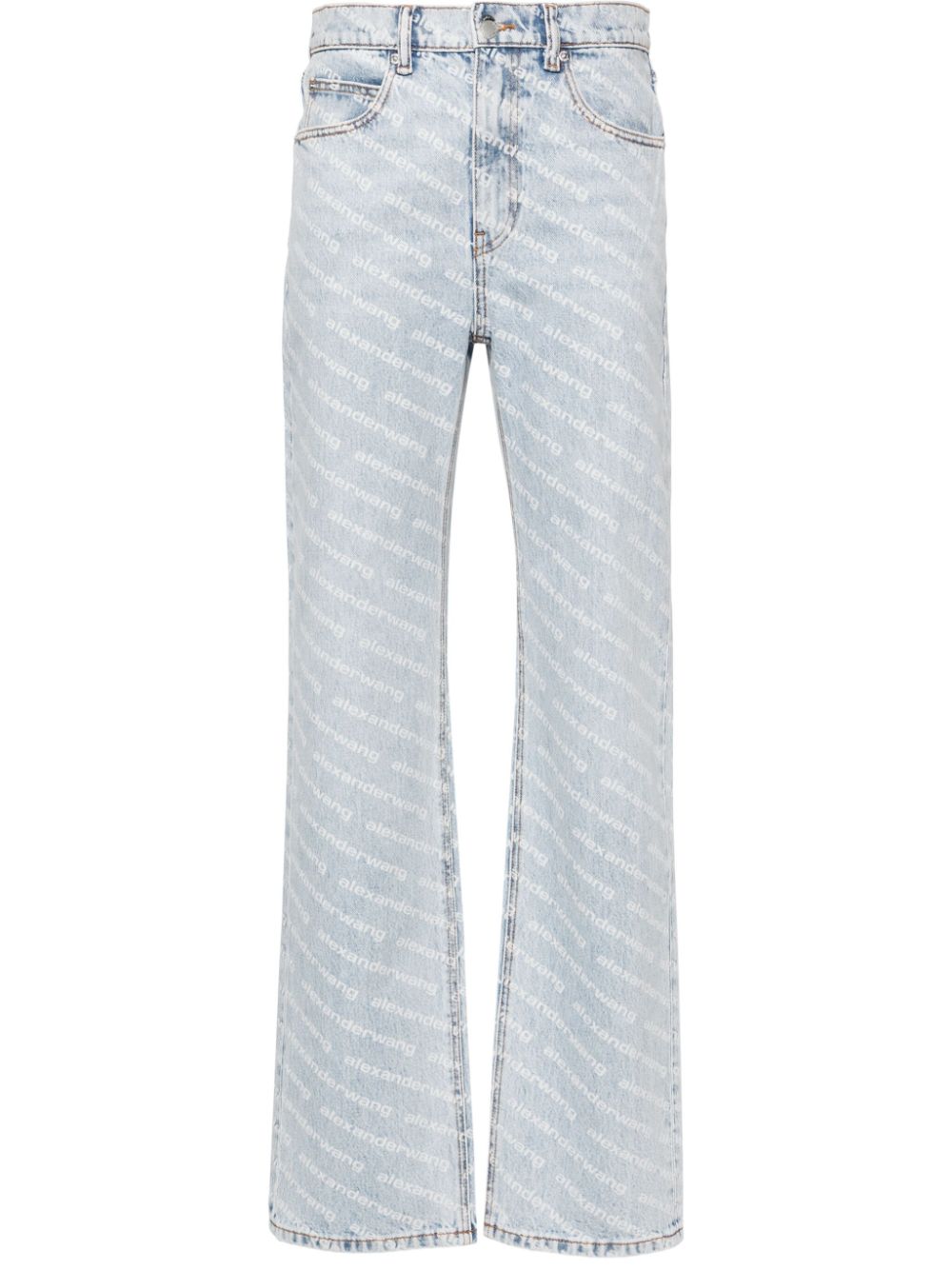 Alexander Wang Straight-Leg-Jeans mit Logo-Print - Blau von Alexander Wang