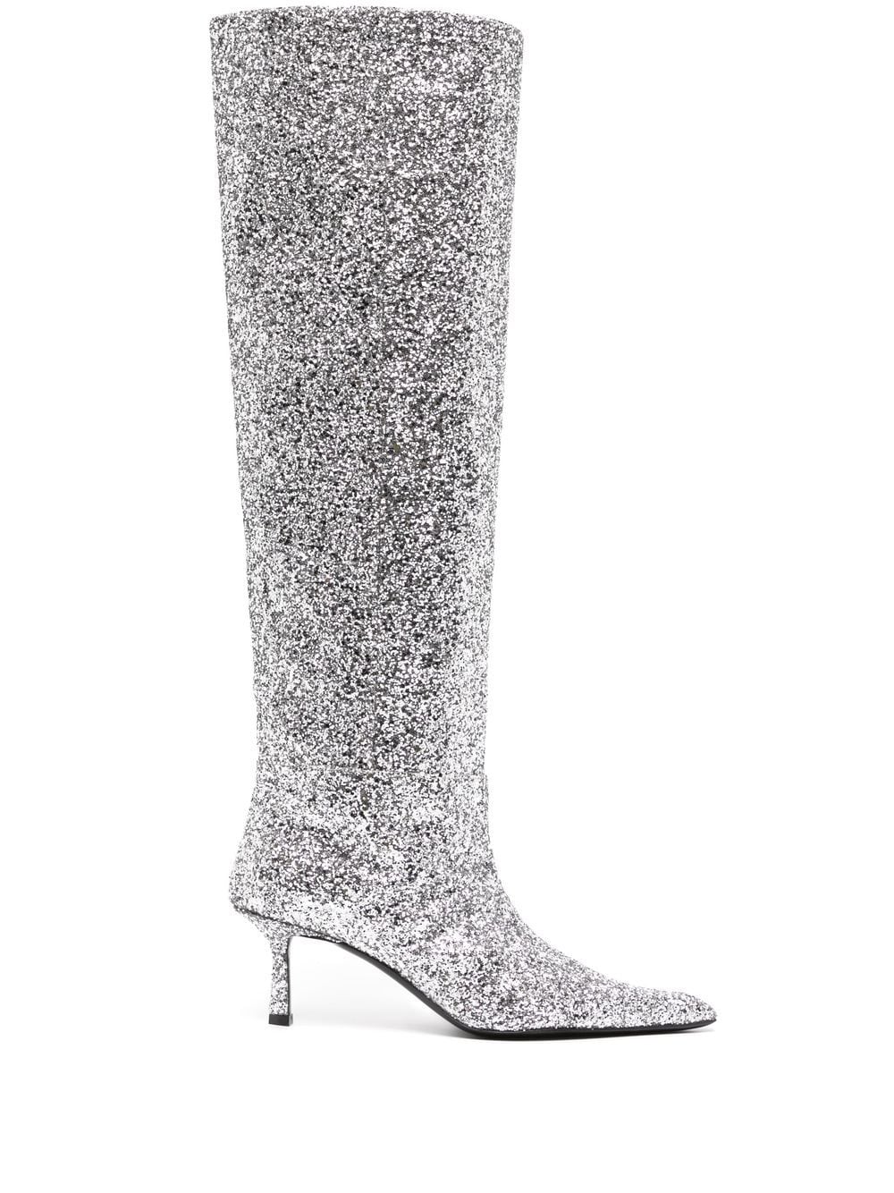 Alexander Wang Viola Stiefel mit Glitter-Optik 60mm - Silber von Alexander Wang