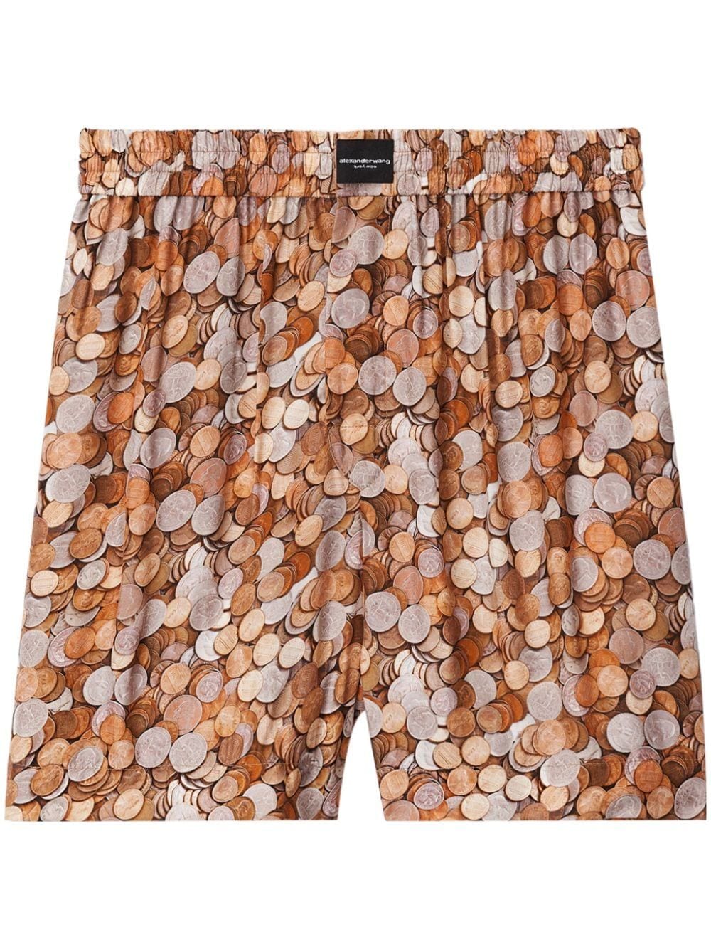 Alexander Wang Stretchbund-Shorts mit Münzen-Print - Braun von Alexander Wang