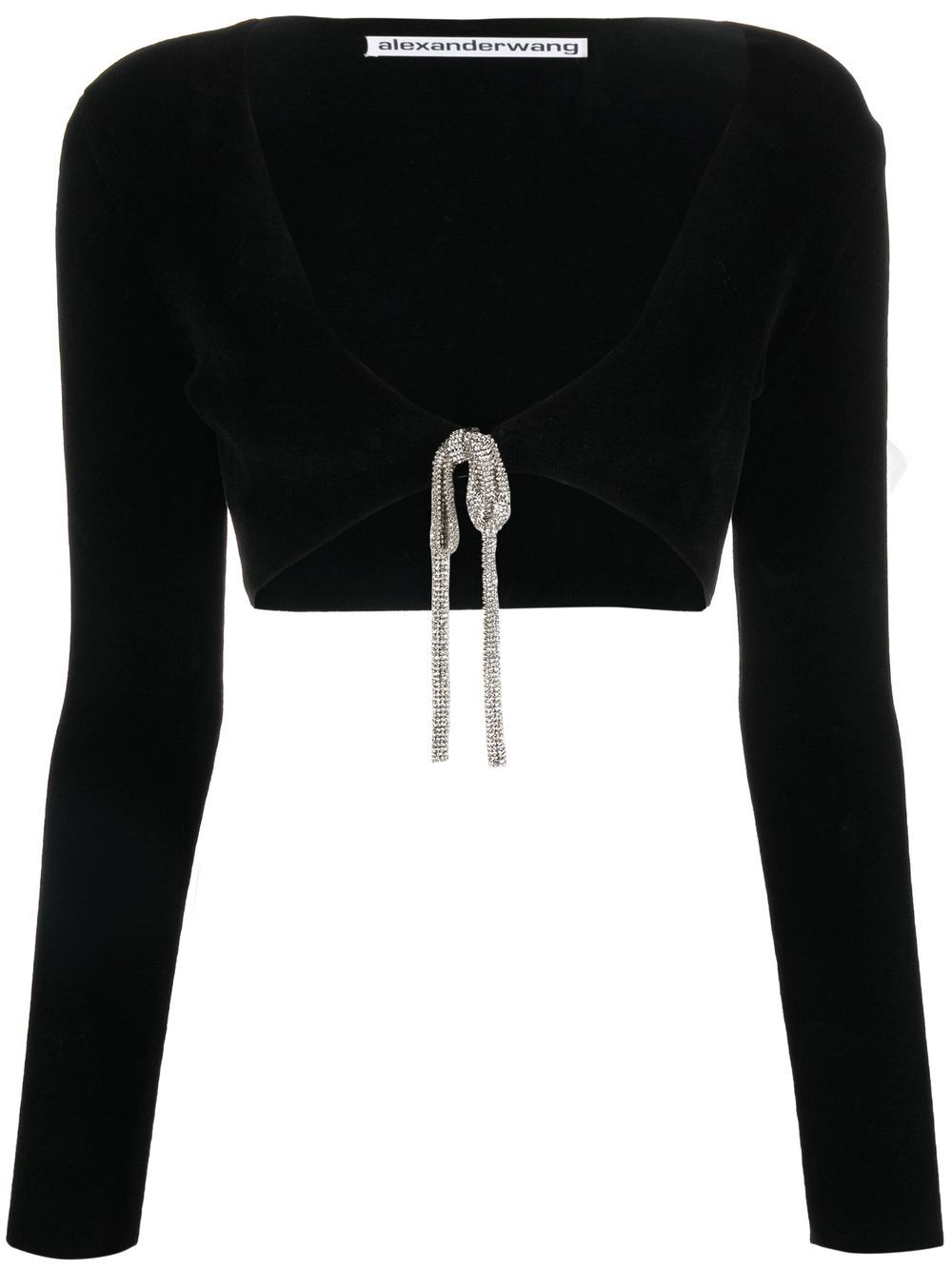 Alexander Wang Cropped-Cardigan mit Kristallen - Schwarz von Alexander Wang