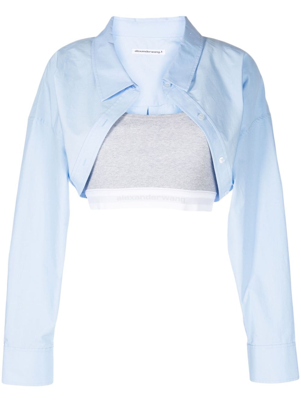 Alexander Wang Cropped-Hemd im Layering-Look - Blau von Alexander Wang