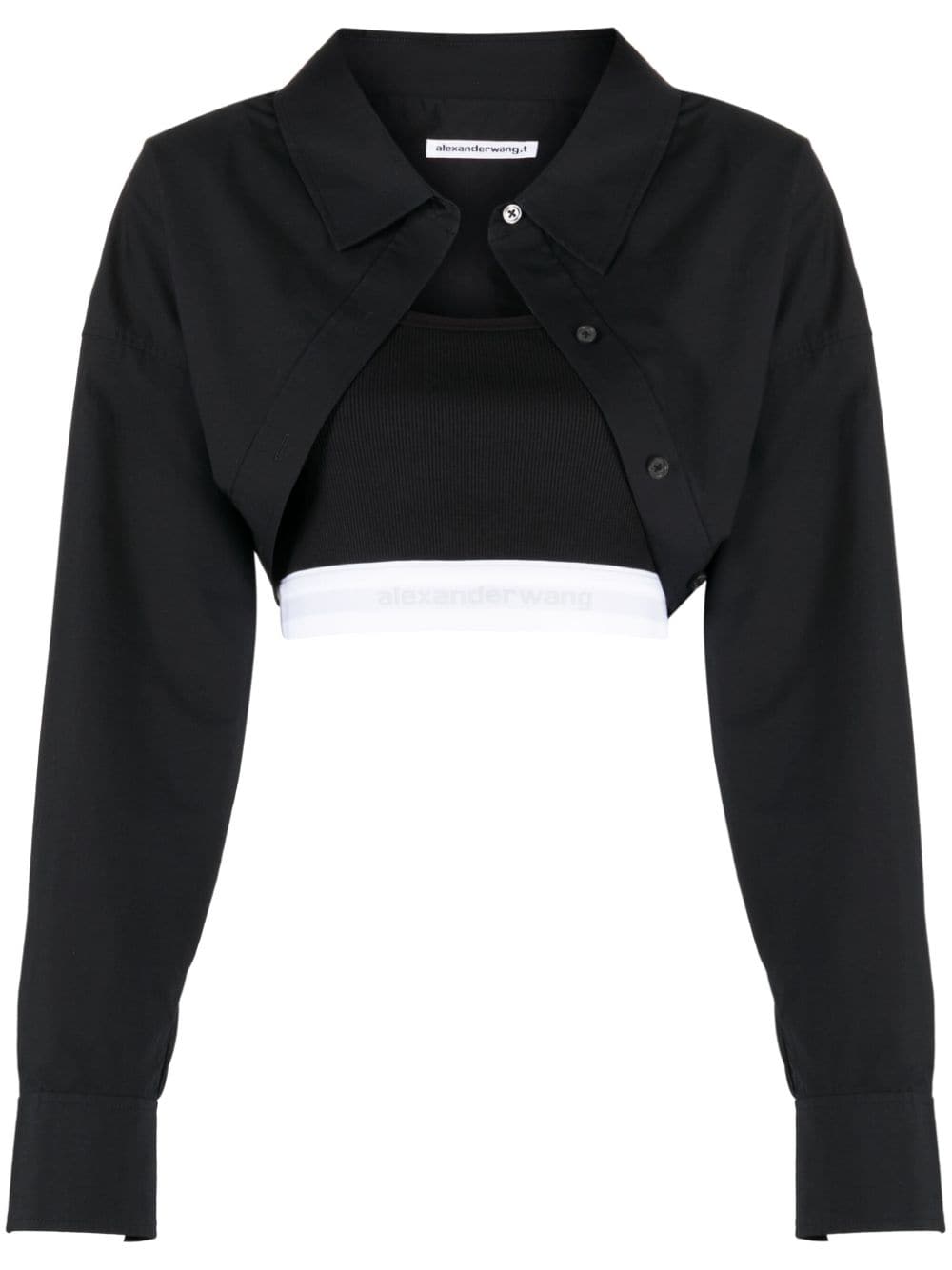 Alexander Wang Cropped-Hemd im Layering-Look - Schwarz von Alexander Wang