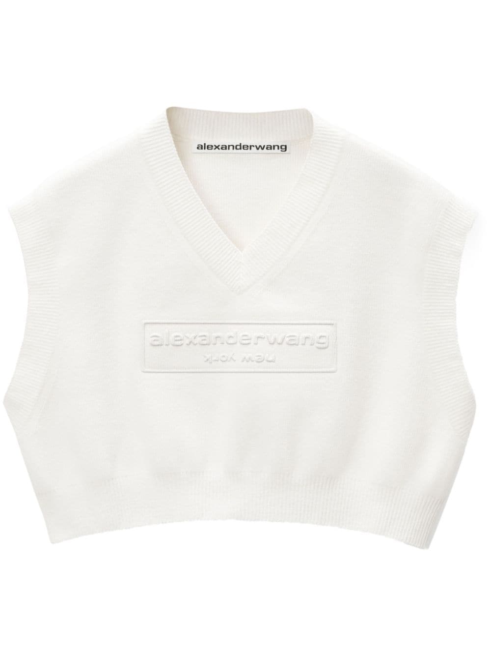 Alexander Wang Cropped-Top mit Logo-Prägung - Weiß von Alexander Wang