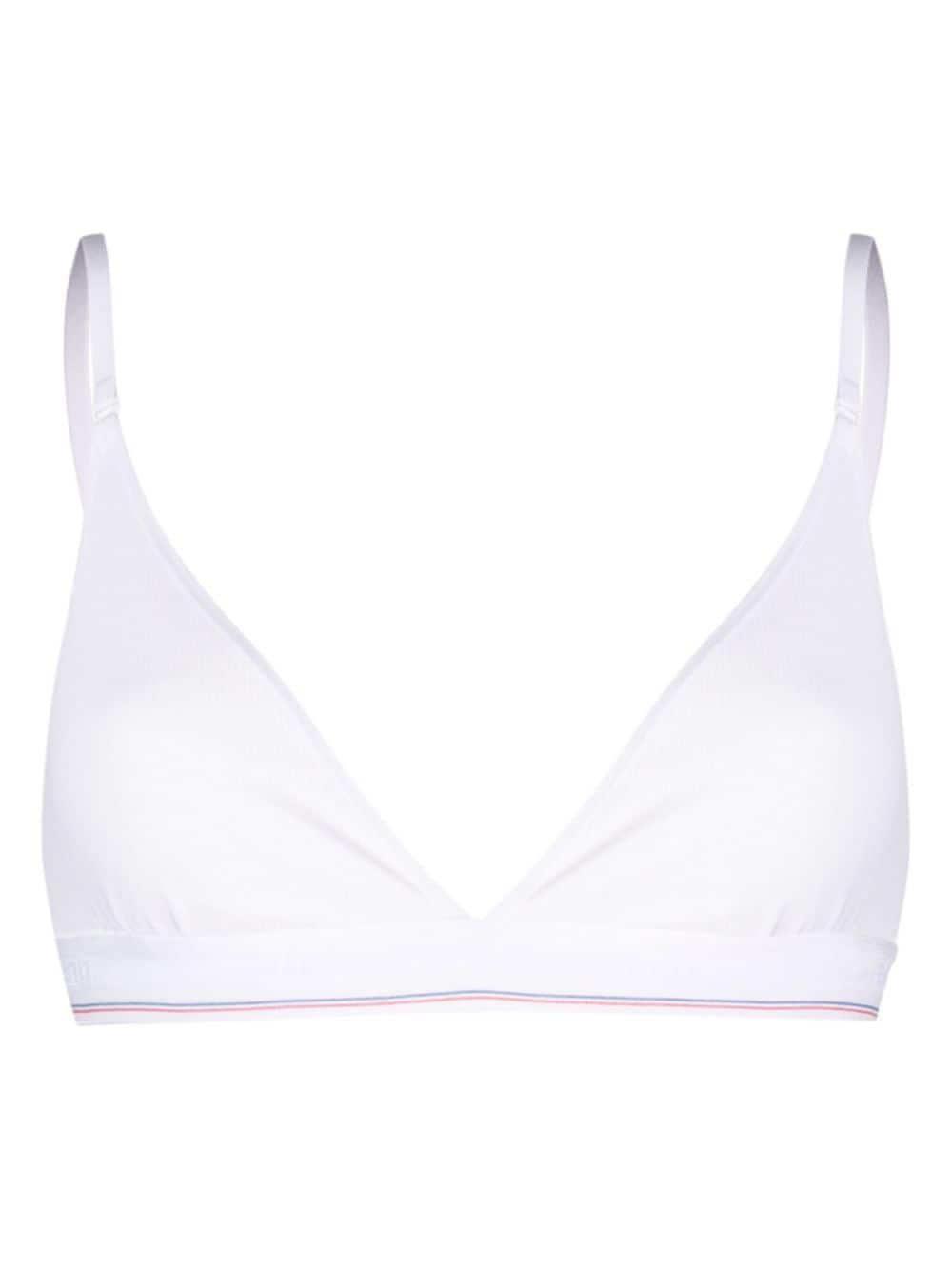 Alexander Wang Triangel-Bralette mit Logo - Weiß von Alexander Wang