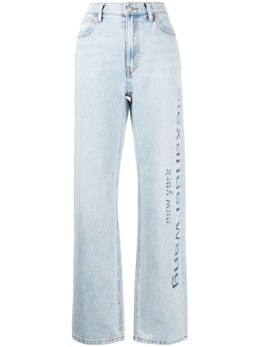 Alexander Wang Gerade Jeans mit Logo-Patch - Blau von Alexander Wang