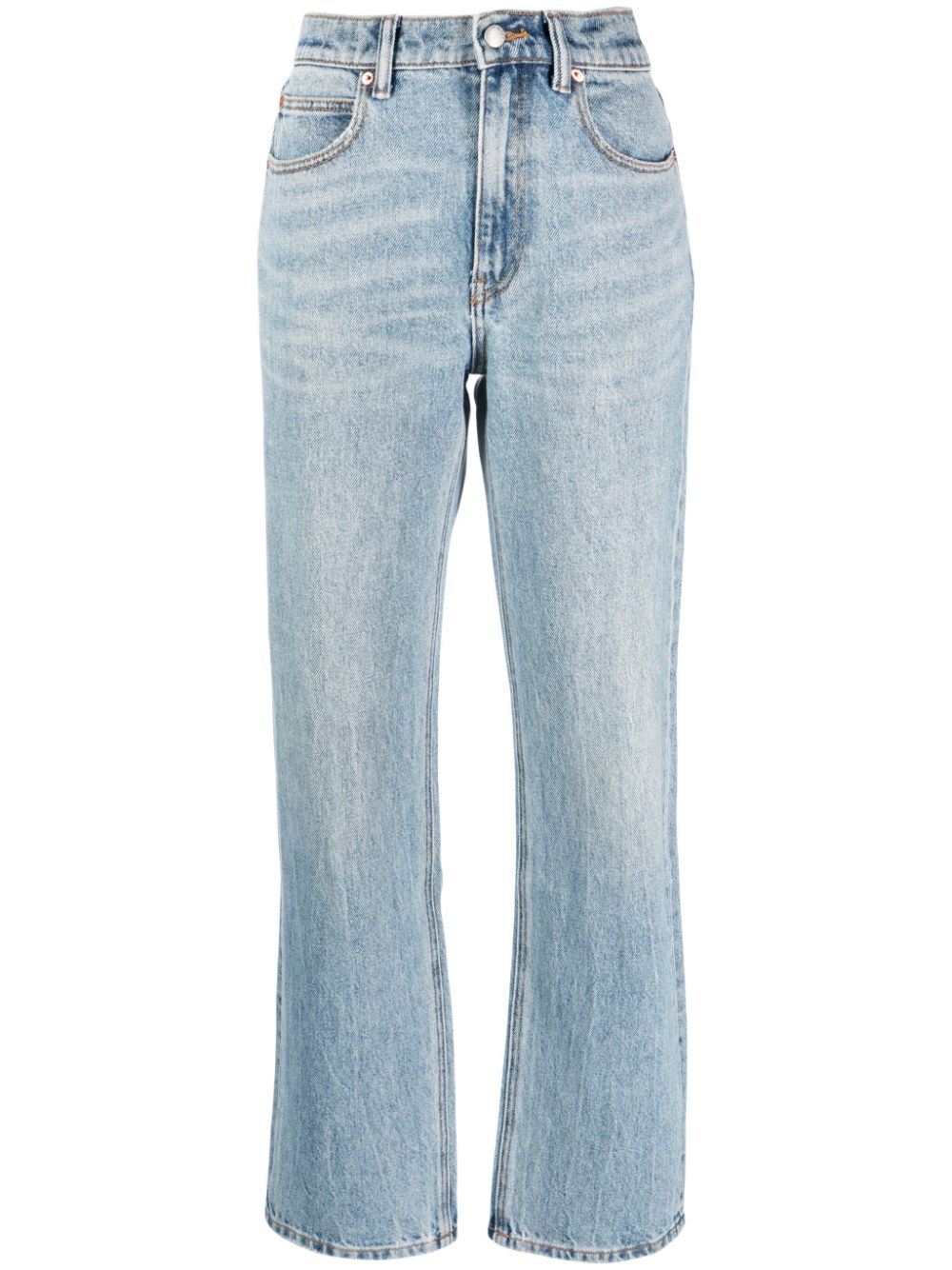 Alexander Wang Halbhohe Straight-Leg-Jeans - Blau von Alexander Wang