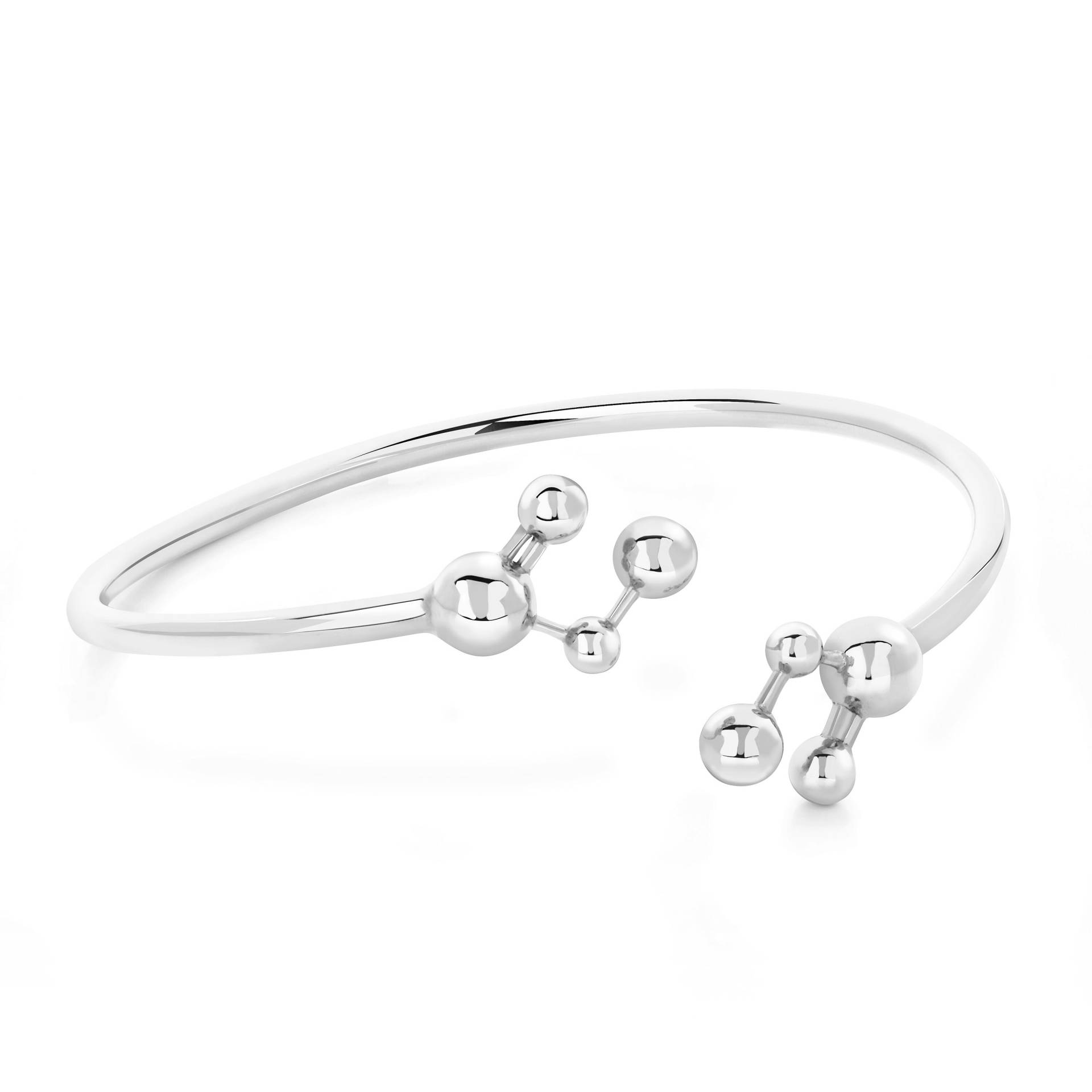 Atomic Molecule Armreif Aus Sterling Silber, Funky Contemporary Designer Atomic Molecule Armreif Aus Sterling Silber, Funky Contemporary Designer von AlexanderDavisJewels