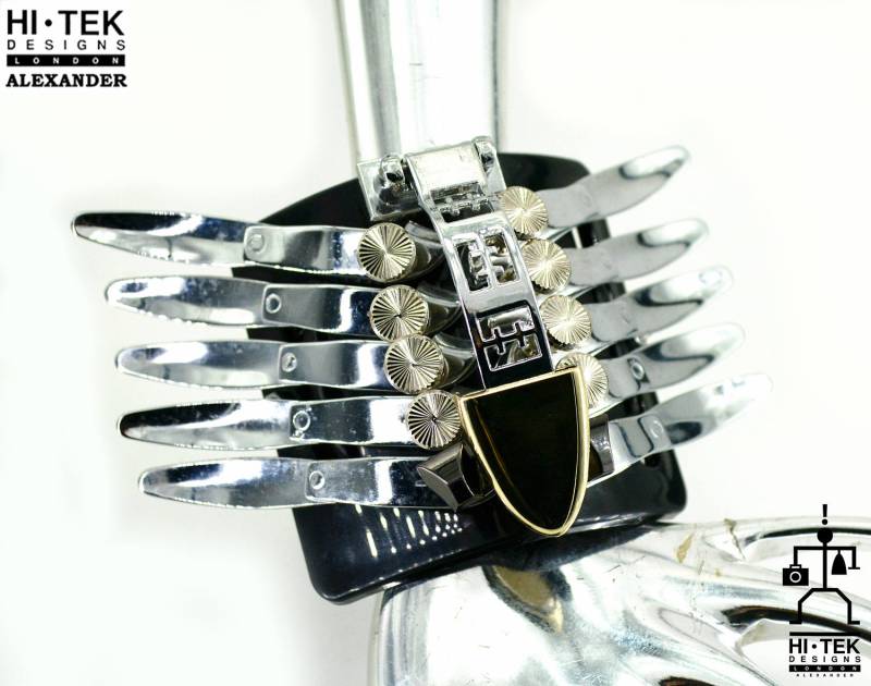 Hallo Tek Alexander Goth Handgemachte Steampunk Klobige Unisex Transformator Schmuck Manschette Armband von AlexanderHiTek