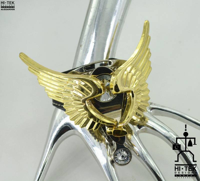 Hallo Tek Alexander Goth Handgemachte Steampunk Unisex Engel Flügel Schmuck Manschette Armband von AlexanderHiTek