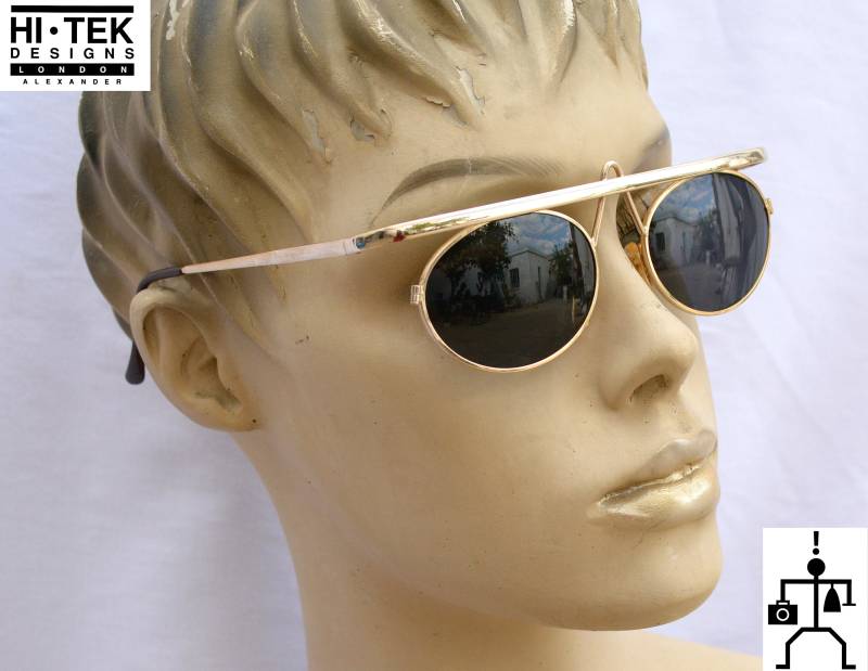 Hi Tek Alexander Kleine Gold Ovale Unisex Vampir Gothic Steampunk Sonnenbrille von AlexanderHiTek