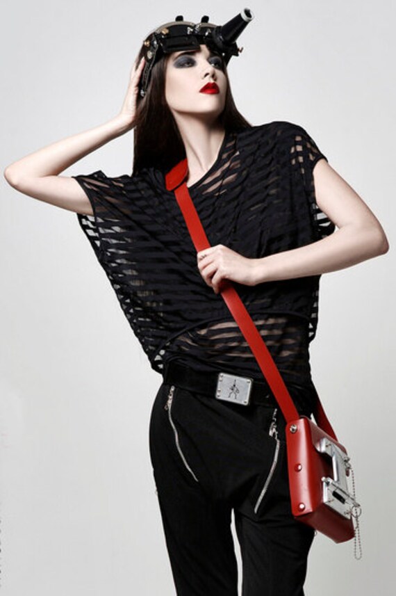 Hi Tek Alexander Schwarz Leder Gürtel Edelstahl Schnalle, Unisex von AlexanderHiTek