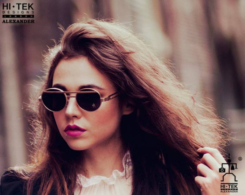 Hi Tek Alexander Steampunk Sonnenbrille Rund Gold Unisex Rock Style von AlexanderHiTek