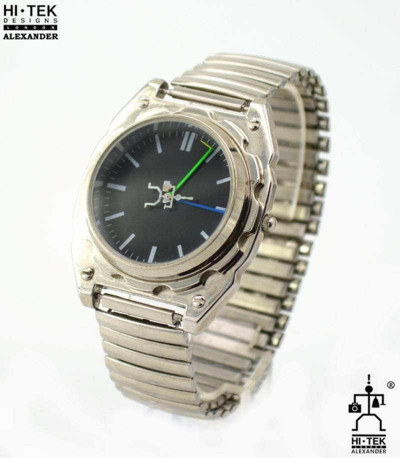 Hi Tek Steampunk Uhr Unisex Edelstahl Cyber Goth Armbanduhr von AlexanderHiTek