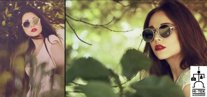 Runde Steampunk-Sonnenbrille Gold Unisex Rock Style von AlexanderHiTek