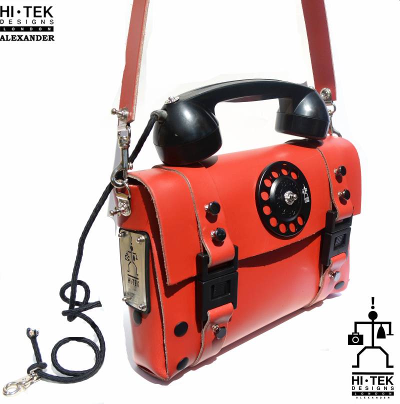 Telefon Griff Lederhandtasche Gothic Steampunk Crossbody Bag von AlexanderHiTek