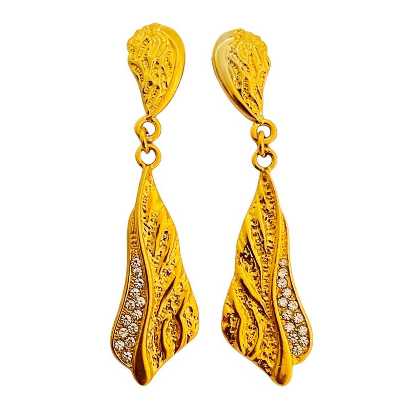 Nadri K22 Gp Gold Strass Designer Landebahn Pierced Ohrringe von AlexandersBoutiqueUS
