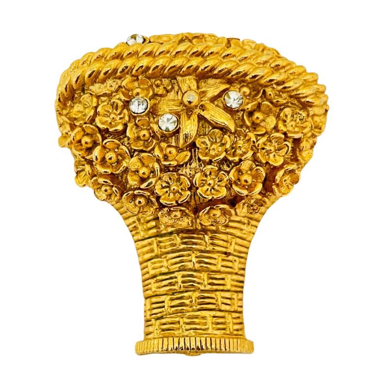 Vintage Avon Gold Strass Blume Parfum Designer Startbahn Brosche von AlexandersBoutiqueUS