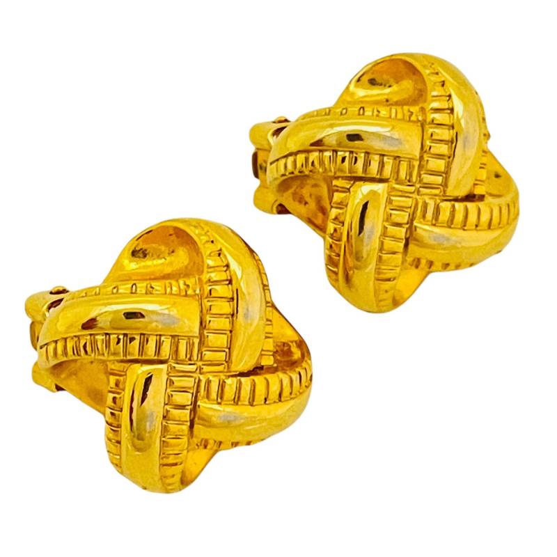 Vintage Danecraft Gold Designer Start - Und Landebahn Ohrclips von AlexandersBoutiqueUS
