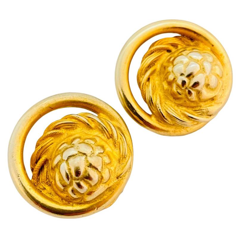 Vintage Givenchy Gold Matte Designer Start - Und Landebahn Ohrclips von AlexandersBoutiqueUS
