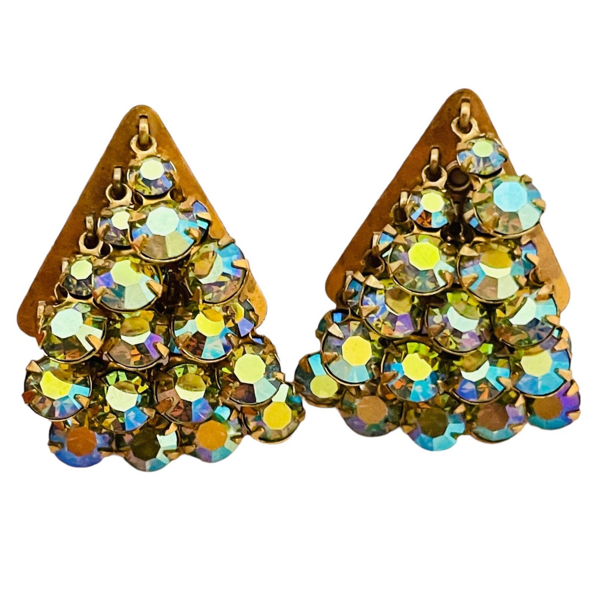 Vintage Gold Aurora Borealis Baumeln Designer Start - Und Landebahn Clip An Ohrringen Vintage Gold Aurora Borealis Baumeln Designer Start - Und Landebahn Clip An Ohrringen von AlexandersBoutiqueUS