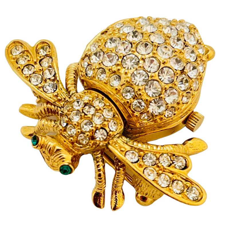 Vintage Joan Rivers Gold Strass Designer Laufbahn Brosche Uhr von AlexandersBoutiqueUS