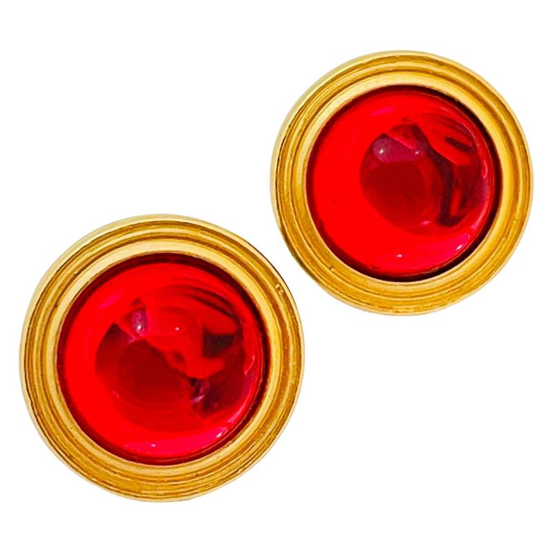 Vintage Monet Gold Glas Designer Start - Und Landebahn Ohrclips von AlexandersBoutiqueUS