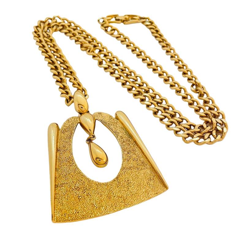 Vintage Monet Gold Kette Anhänger Designer Startbahn Halskette von AlexandersBoutiqueUS