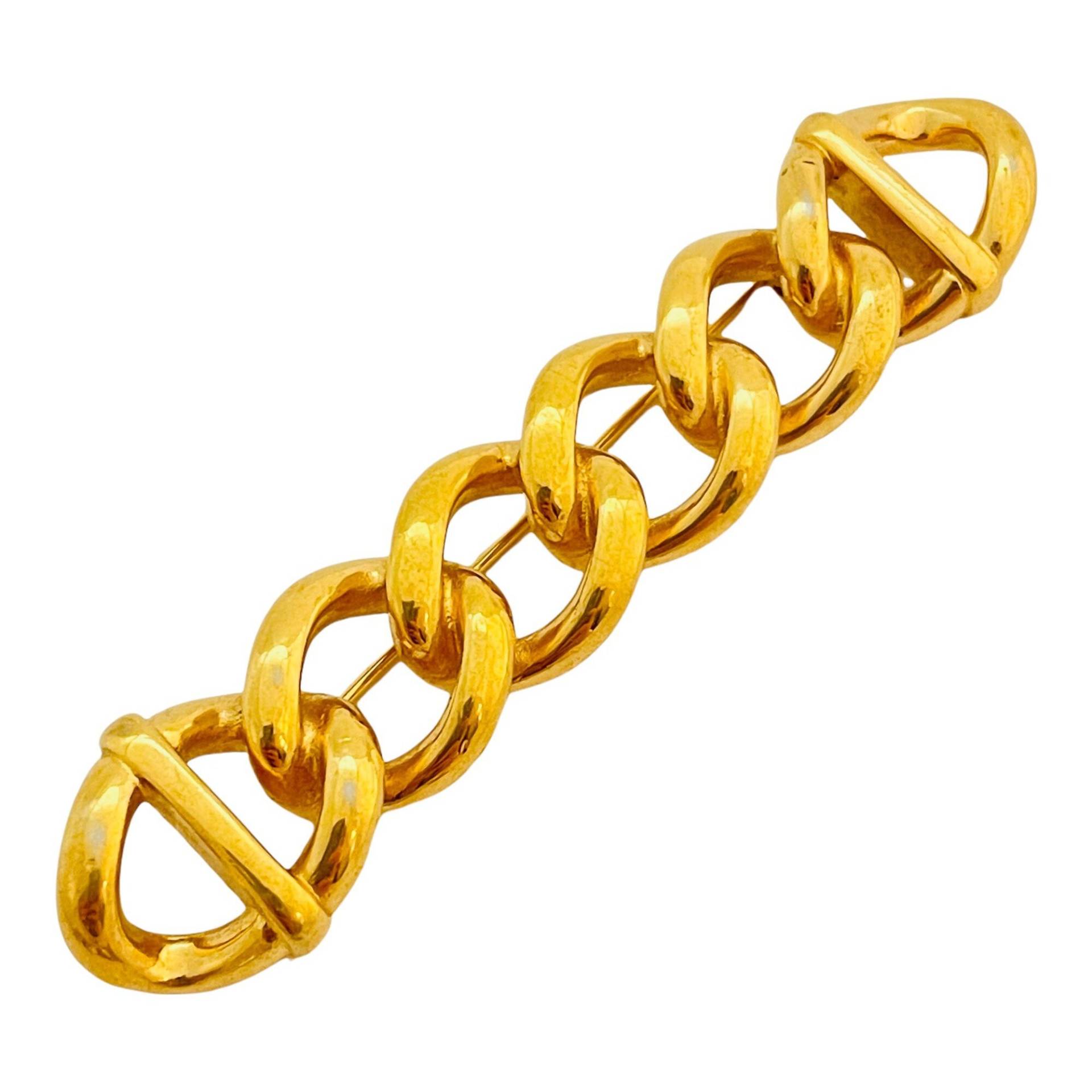 Vintage Monet Goldkette Designer Landebahn Brosche Vintage Monet Goldkette Designer Landebahn Brosche von AlexandersBoutiqueUS