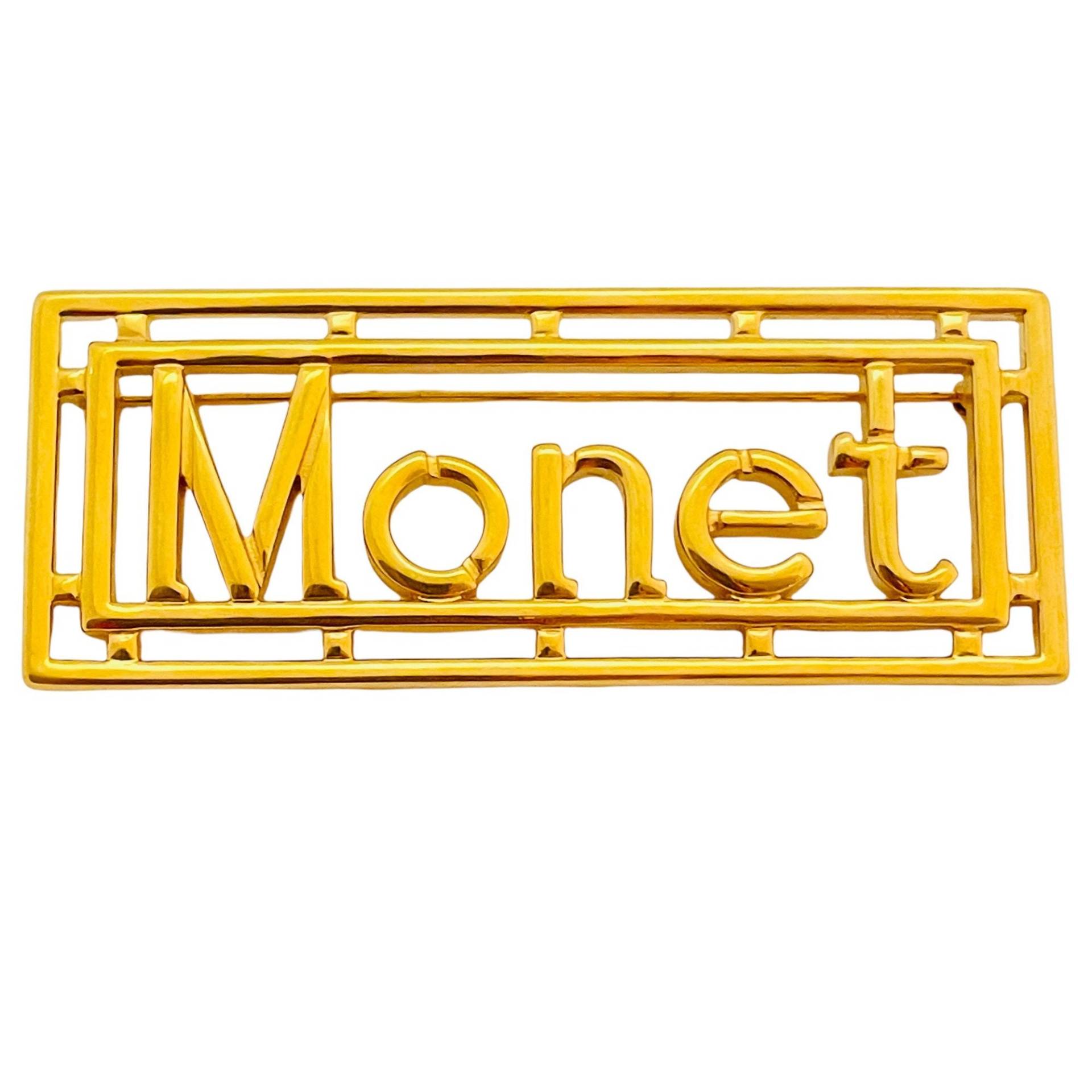 Vintage Monet Signiert Gold Designer Startbahn Brosche Vintage Monet Signiert Gold Designer Startbahn Brosche von AlexandersBoutiqueUS
