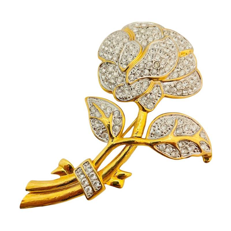 Vintage Nolan Miller Gold Strass Blume Designer Startbahn Brosche von AlexandersBoutiqueUS