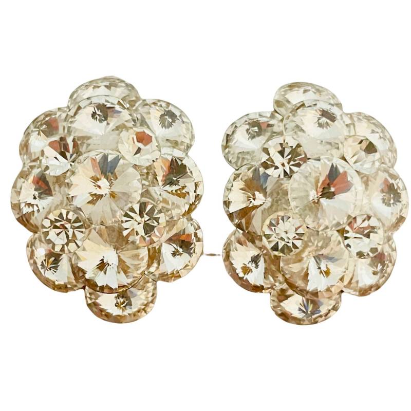 Vintage Strass Cluster Designer Start - Und Landebahn Ohrclips von AlexandersBoutiqueUS