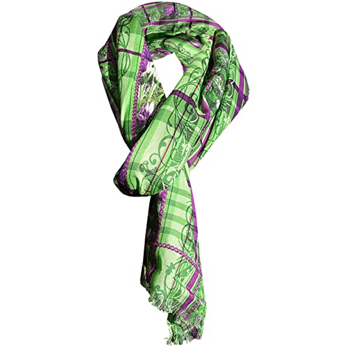Alexandra Maxa Damen Trachtenschal - Design KAROSCHAL MIT SCHMETTERLING – Österreich-Design - Grün-Violett von Alexandra Maxa