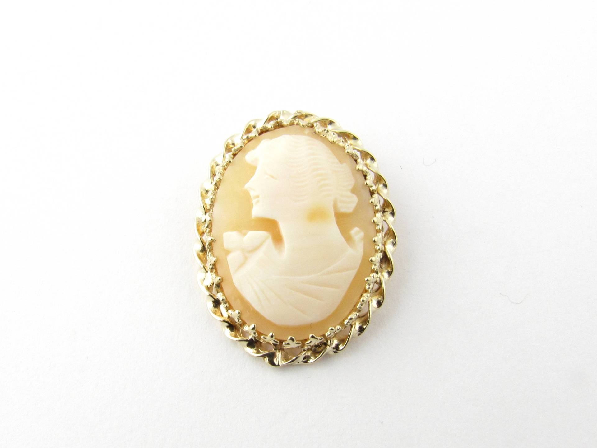 Vintage 14 Karat Gelbgold Cameo Brosche/Anhänger #3198 von AlexandraGroup