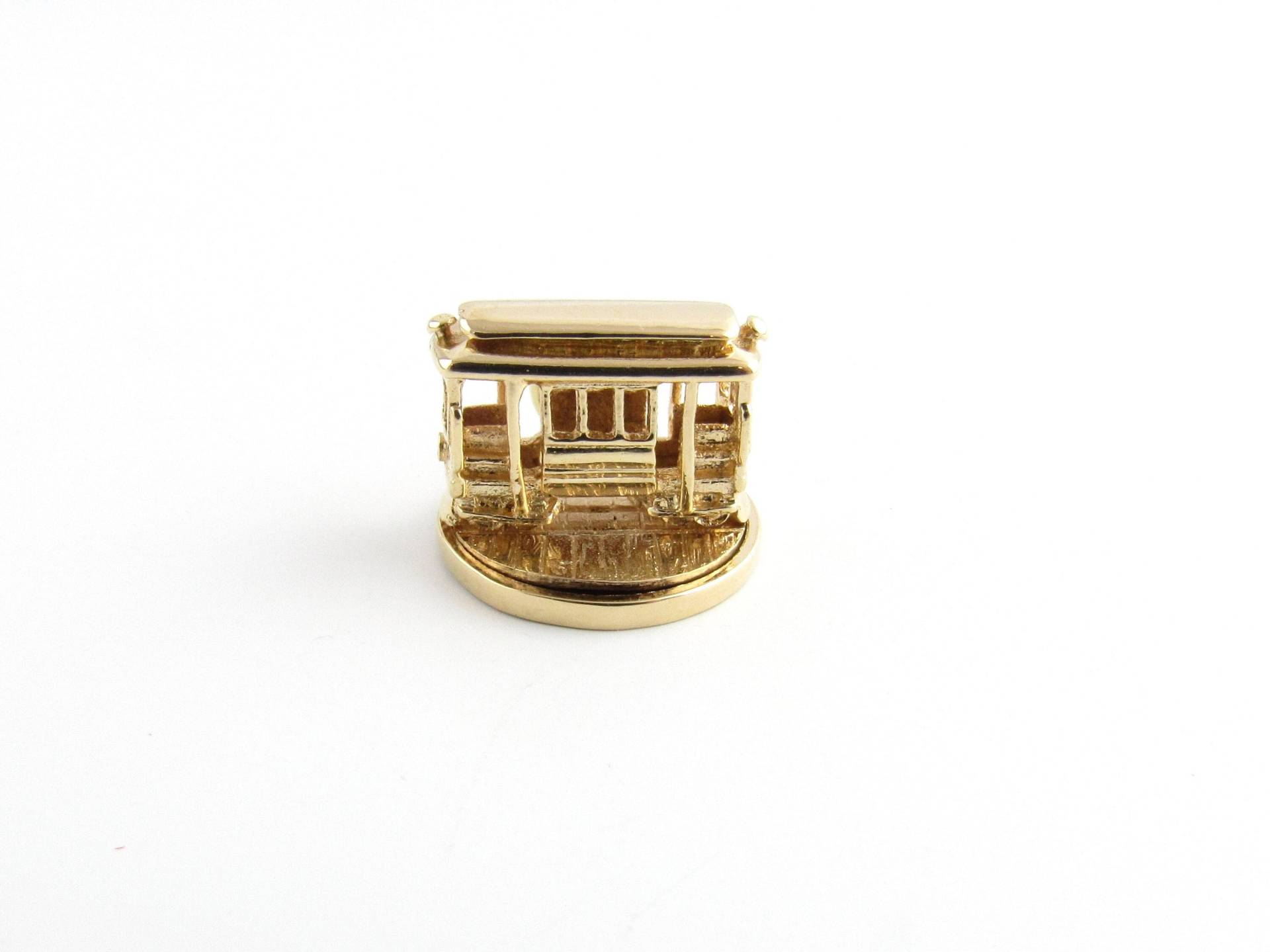 Vintage 14 Karat Gelbgold Drehbarer Trolley Anhänger #5491 von AlexandraGroup