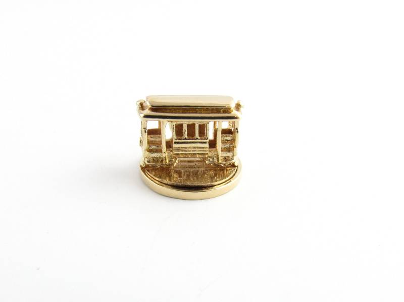 Vintage 14 Karat Gelbgold Drehbarer Trolley Anhänger #5491 von AlexandraGroup