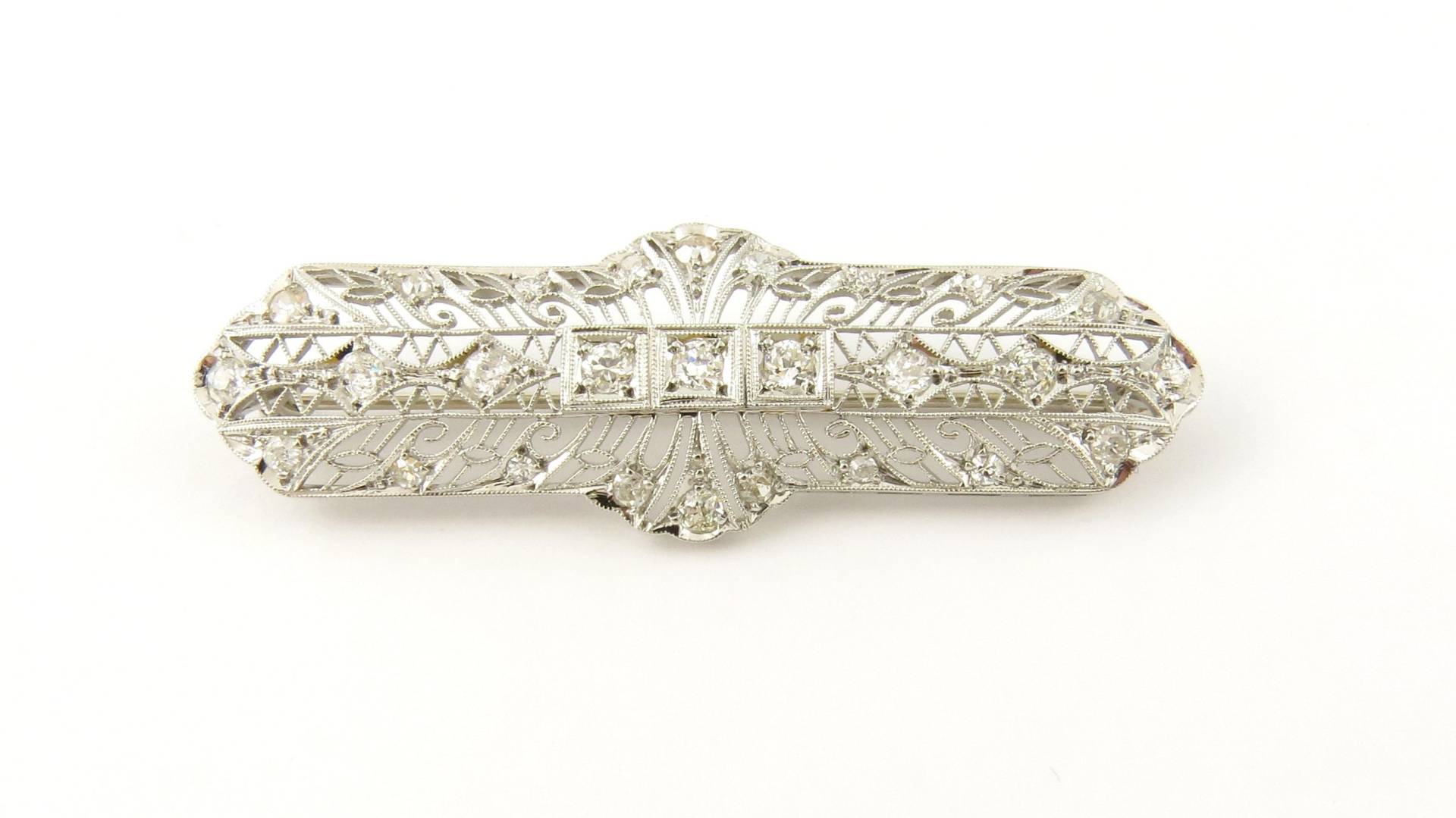 Vintage Platin Und Diamant Bar Pin/Brosche #4732 von AlexandraGroup