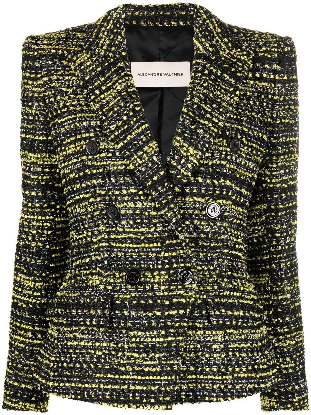 Alexandre Vauthier Doppelreihiger Tweed-Blazer - Schwarz von Alexandre Vauthier