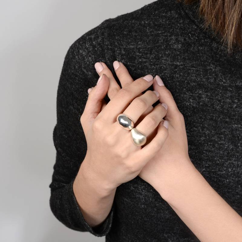 Breiter Dome Ring - Platin Überzogen, 925 Silber, Statement Ring, Chunky Minimalist Minimal Chic Schmuck Breiter Dome Ring - Platin Überzogen, 925 Silber, Statement Ring, Chunky Minimalist Minimal Chic Schmuck von AlexandriniJewelry