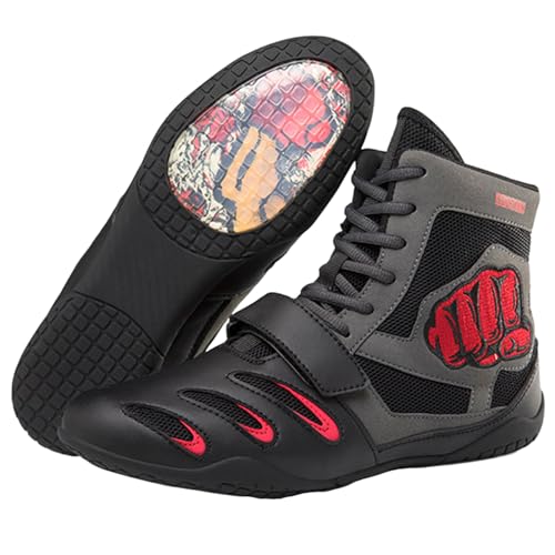 Alexchemia Unisex Boxschuhe,Wettbewerb Spezielle Schuhe,kämpfen Wrestling-Schuhe,Atmungsaktives Mesh,rutschfeste Gummisohle,Kampftrainingsschuhe für Jugendliche,Boxerstiefel für Herren Damen Kinder von Alexchemia