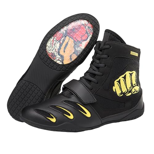 Alexchemia Unisex Boxschuhe,Wettbewerb Spezielle Schuhe,kämpfen Wrestling-Schuhe,Atmungsaktives Mesh,rutschfeste Gummisohle,Kampftrainingsschuhe für Jugendliche,Boxerstiefel für Herren Damen von Alexchemia