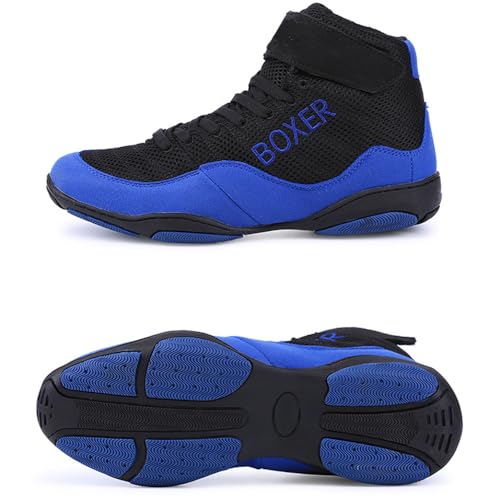 Boxing Shoe,Leichter Boxschuhe Herren Frauen,Wrestling-Schuhe für Erwachsene,Box Training Schuhe mit Halt,Verschleißfeste Gummisohle,Atmungsaktives Mesh-Obermaterial,33-47EU von Alexchemia