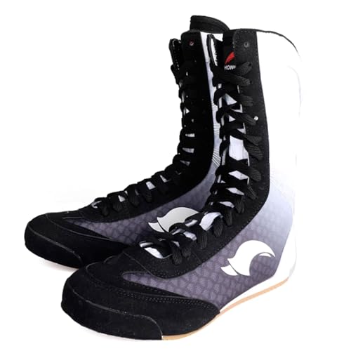 Boxing Shoe,Leichter Boxschuhe Herren Frauen,Wrestling-Schuhe für Erwachsene und Kinder,Box Training Schuhe mit hohem Halt,rutschfeste Sohle,Atmungsaktives Obermaterial,2 Farben(36-46EU) von Alexchemia