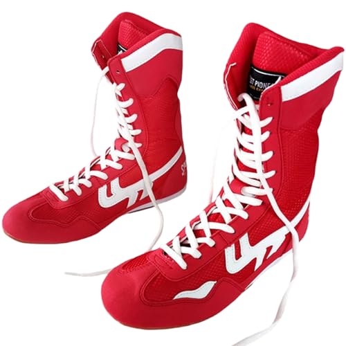 Alexchemia Unisex Boxschuhe,Professionelle High-Top-Boxtrainingsschuhe,Kniebeugenschuhe,Ringerschuhe,Jugend Thai Taekwondo Boxen Trainingsschuhe,Kampfsportschuhe Atmungsaktiv,Schnürdesign(35-46EU) von Alexchemia